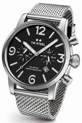 TW Steel Watch - Maverick Collection - MB13 (Men's) Chronograph Mesh, Black 45mm