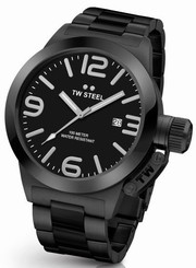 TW Steel - Canteen Collection - Men's Black 45mm Quartz Watch Black Dial (CB211)