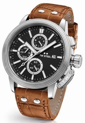 TW Steel Watch - Adesso - CE7003 (Men's) Chronograph Camel Brown Leather 45mm