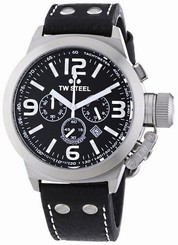 BRAND NEW BLACK TW STEEL TW6 45mm Chronograph WRIST WATCH
