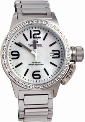 TW Steel Canteen White Mother of Pearl Dial Swarovski Bezel Ladies Watch TW302 4046261702976