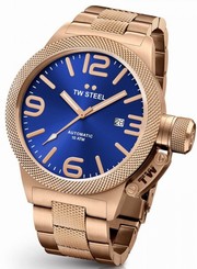 TW Steel Canteen Men's Rose Gold 45mm Automatic Movement Watch Blue Dial (CB185)
