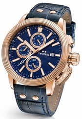 TW Steel Watch - Adesso - CE7015 (Men's) Chronograph Rose Gold Plated Blue 45mm