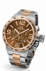 TW Steel Two Tone Canteen Bracelet 45mm Mens Chronograph. Elegant. CB153