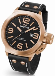 TW Steel Watch - New Canteen Collection - Black Leather 50mm Case CS72 (Men's)