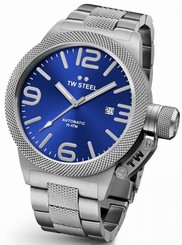 TW Steel Canteen Men's Silver 45mm Automatic Movement Watch Blue Dial (CB15)
