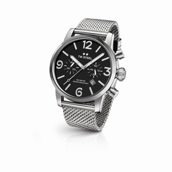 TW Steel MB13 Mens Watch Chronograph 45mm Milanese Bracelet Black Dial
