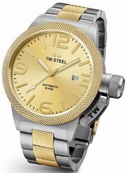 TW Steel Canteen Mens Silver & Gold 45mm Automatic Movement Watch Gold Dial CB55