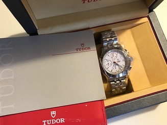 NWT MEN'S TUDOR BY ROLEX CHRON 79380 CHRONOGRAPH WHITE DIAL