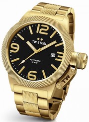 TW Steel Canteen Men's Gold 50mm Automatic Movement Watch Black Dial (CB96)