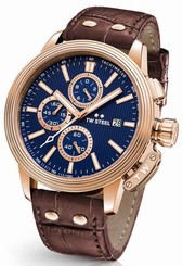 TW Steel Watch - Adesso - CE7018 (Men's) Chronograph Rose Gold Plated Brown 48mm