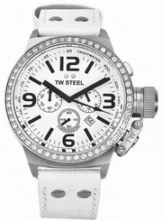 BRAND NEW TW Steel TW10 White leather 45mm Chronograph Watch