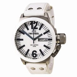 TW Steel CE1037 Gent's White MOP Dial White Strap Day Date Watch 2500000506246