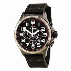 TW Steel TW422 Gent's Grey Dial Grey Leather Strap Chrono Watch