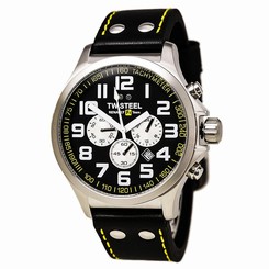 TW Steel TW672 Gent's Black Leather Strap Black Dial Date Watch