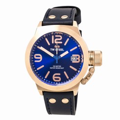 TW Steel CS61 Gent's Blue Dial Blue Leather Strap Date Watch