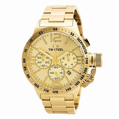 TW Steel CB103 Men's Gold Dial Yellow Gold Steel Chrono Date Watch