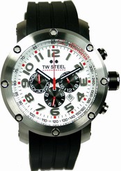 TW Steel TW603B A1GP Collection White Chrono Black Strap Watch NEW FAST SHIP!!