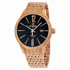 TW Steel Slimline Black Dial Rose Gold-tone Stainless Steel Mens Watch TW1308