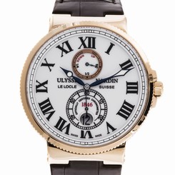 Ulysse Nardin Maxi Marine Chronometer Gold White Dial Auto Mens Watch 266-67/40