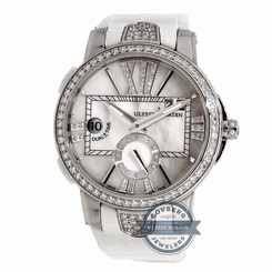 Ulysse Nardin Dual Time 243-10B-391 Auto Steel Diamonds MOP Ladies Watch Date