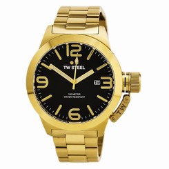 TW Steel CB92 Gent's Canteen Black Dial Yellow Gold Steel Watch