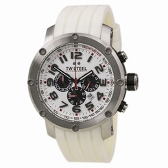 TW Steel TW604 Gent's White Dial White Rubber Strap Chrono Watch