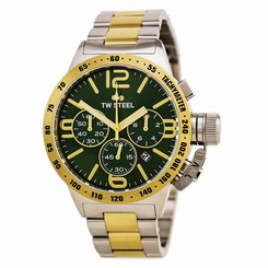 TW Steel CB63 Gents Canteen Green Dial TT Yellow Gold Chrono Watch