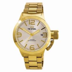 TW Steel CB81 Gent's Canteen Silver Dial Yellow Gold Steel Watch