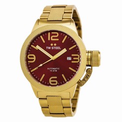 TW Steel CB115 Gents Canteen Red Dial Yellow Steel Automatic Watch
