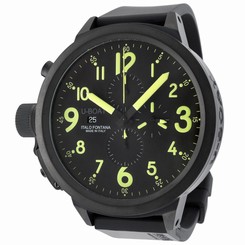 U-BOAT Men's 1090 Flightdeck Automatic Chronograph 55mm Black PVD Black Rubber