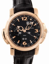 Ulysse Nardin GMT Perpetual Calendar 18K Rose Gold Strap Mens Watch 326-60/62