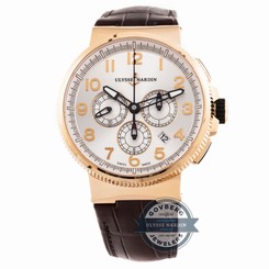Ulysse Nardin Marine Chronometer 1506-150/61 Auto Rose Gold Mens Strap Watch