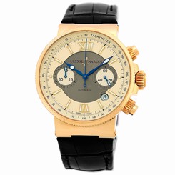 Ulysse Nardin 41mm 18K Rose Gold Maxi Marine Chronograph # 356-66 LNIB 99%