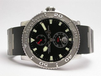 ULYSSE NORDIN 263-33 MAXI MARINE DIVER CHRONOMETER 43MM BLACK DIAL MENS WATCH