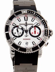 NEW Ulysse Nardin Maxi Marine Diver Chronograph Auto Strap Watch 8003-102-3/916