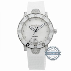 Ulysse Nardin Lady Marine 8103-101EC-3C/10 Auto Steel Diamonds MOP Ladies Watch