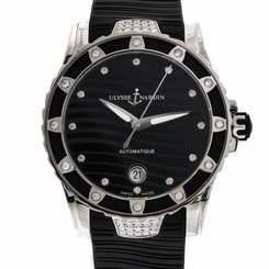 Ulysse Nardin Lady Diver Auto 40mm Black Wave TI Women's Watch 8153-180E-3C/12