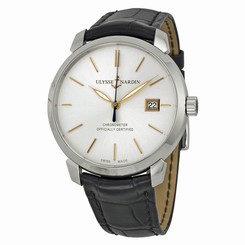 Ulysse Nardin Classico Silver Dial Black Leather Mens Watch 8153-111-2-90 28672198412