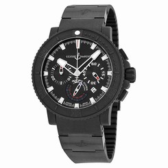 Ulysse Nardin Black Sea Chronograph Black Dial Black Rubber Mens Watch 353-92-3C