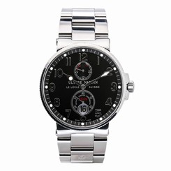 ULYSSE NARDIN 263-66 STAINLESS STEEL BLACK DIAL DATE 41MM AUTOMATIC MENS WATCH