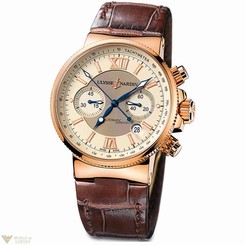 Ulysse Nardin 18K Rose Gold Maxi Marine Chronograph # 356-66/354 NIB