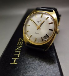 Zenith Sporto 28800 BPH, NOS-Superb, cal 2562C hand wind. gold filled, box, 60's
