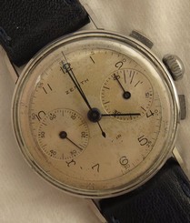 Zenith Chronograph mens wristwatch steel case 33 mm. in diameter cal. 136