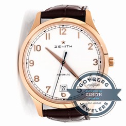 Zenith Captain Elite Automatic Rose Gold Strap Mens Watch 18.2021.67038.C498