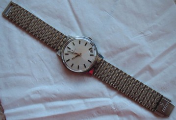Zenith Automatic Date mens wristwatch Steel case & NSA bracelet 36,5 mm. NOS