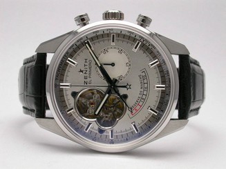 ZENITH 03.2080.4021 CHRONOMASTER EL PRIMERO AUTO BLACK LEATHER STRAP MEN'S WATCH
