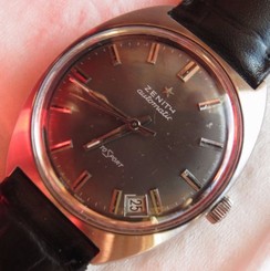 Zenith Auto Sport Automatic Date mens wristwatch Steel Case 33,5 mm. in diameter