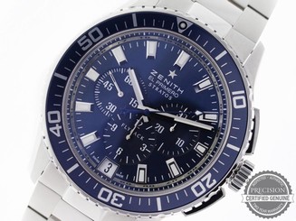 NEW ZENITH EL PRIMERO STRATOS FLYBACK BLUE AUTOMATIC CHRONO 03.2067.405/51.M2060