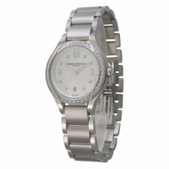 New BAUME & MERCIER ILEA SS Diamond Bezel White Dial Women's Watch MOA08772, MR